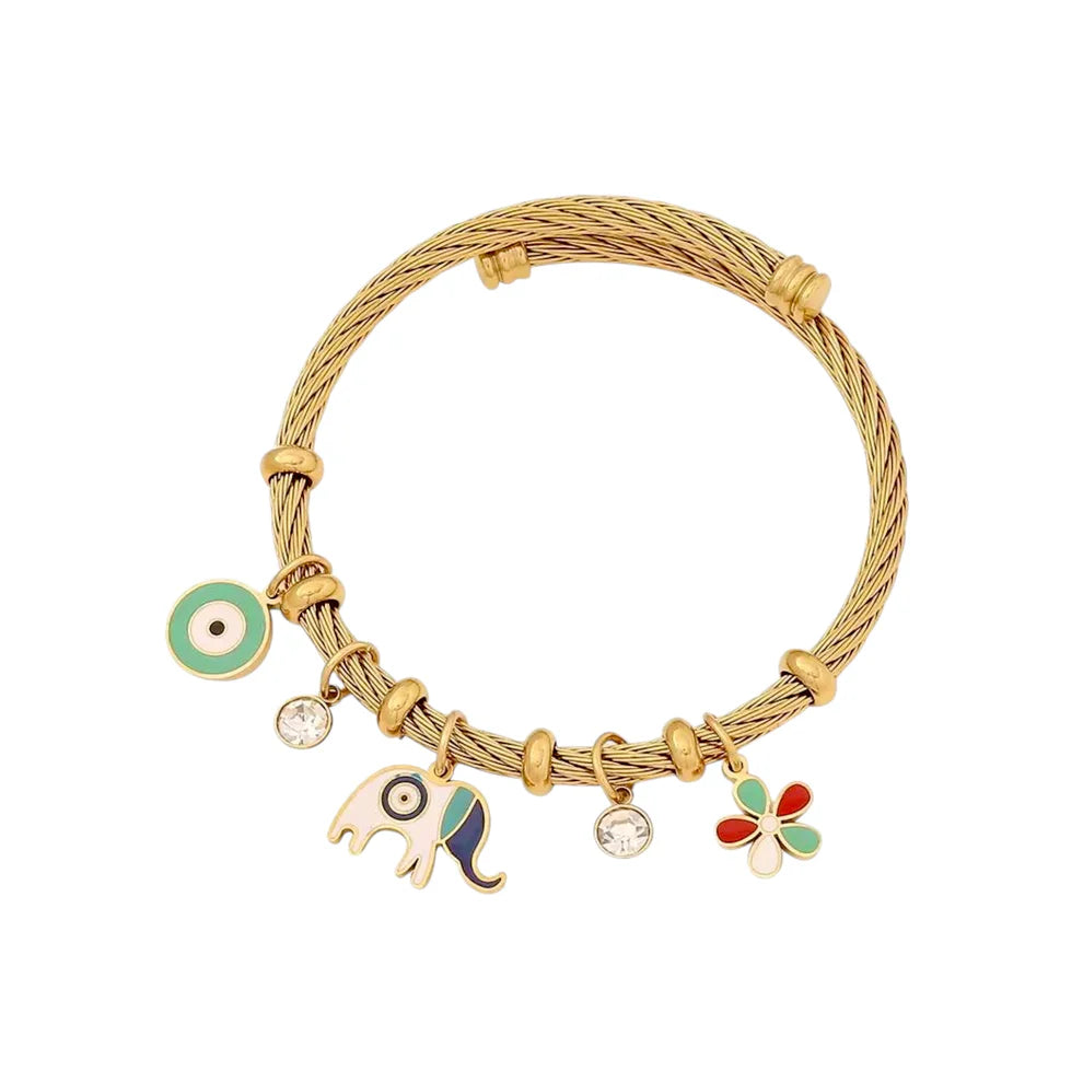 Gold Luck Charm Cuff