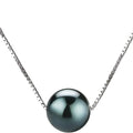 Midnight Pearl Solitaire Necklace