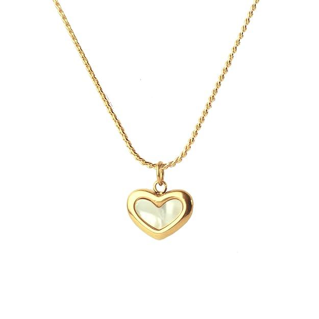 Golden Opal Heart Pendant
