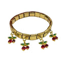 Sweet Cherry Gold Charm Bracelet
