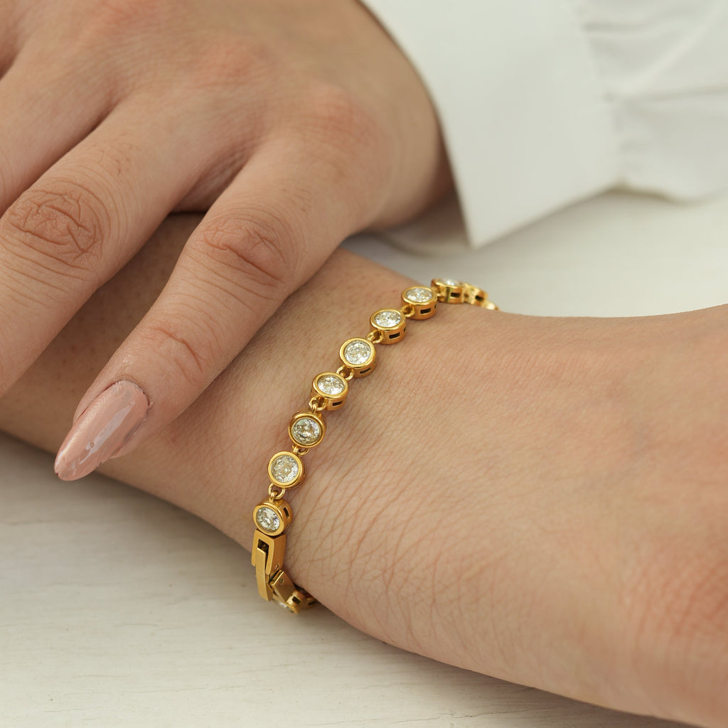 Crystal Bezel Tennis Bracelet