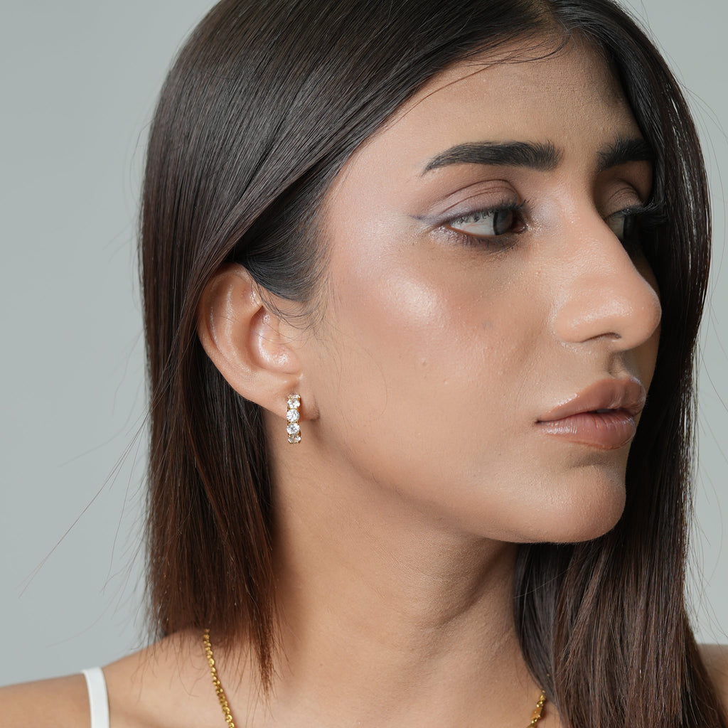 Round Brilliant Diamond Hoop Earrings