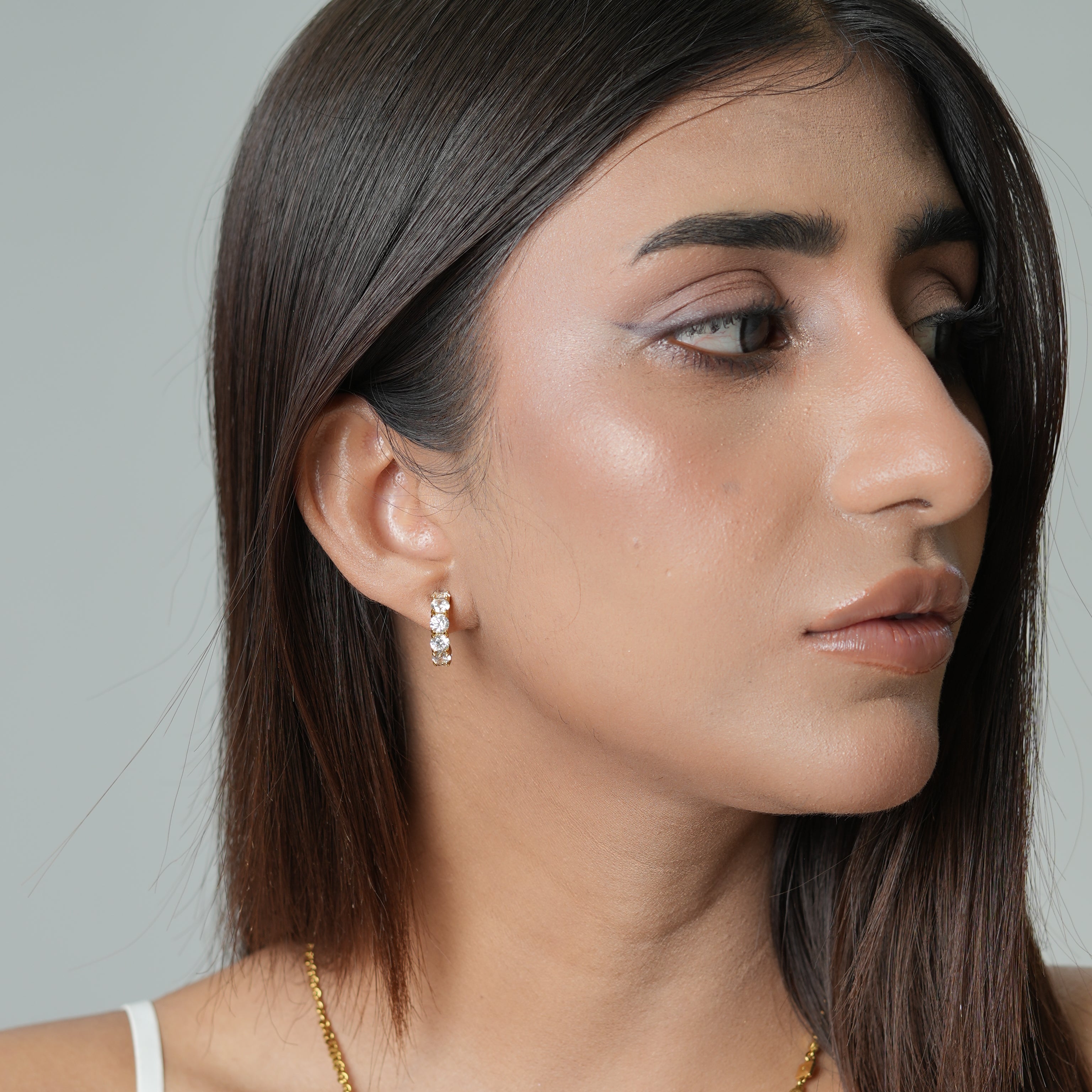 Round Brilliant Diamond Hoop Earrings