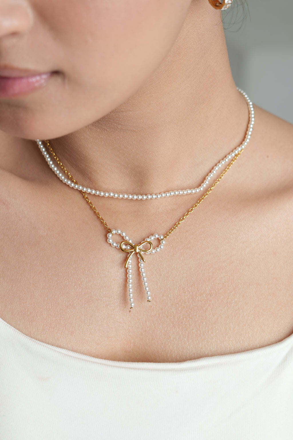 Belle Bow Beaded Necklace