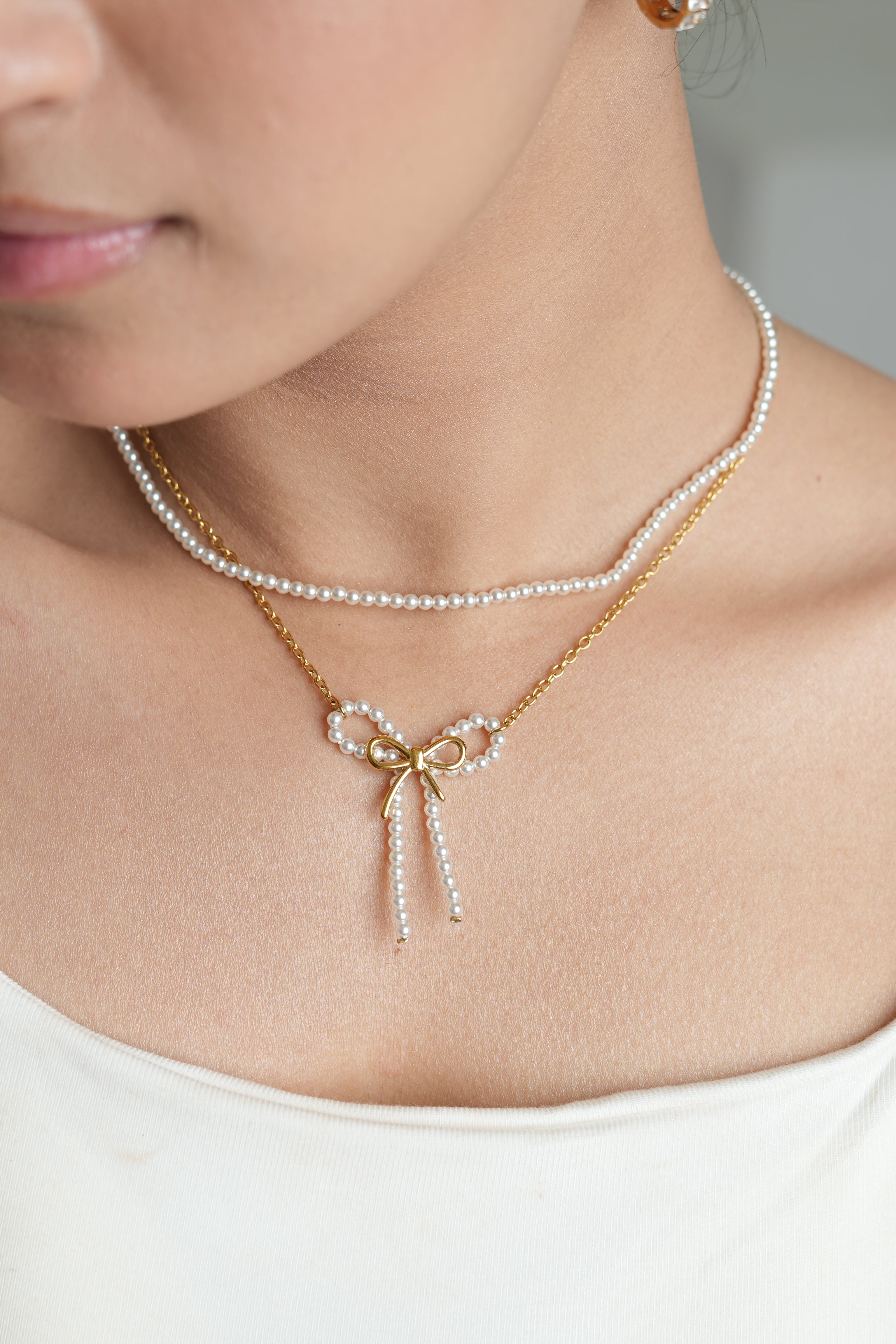 Belle Bow Beaded Necklace