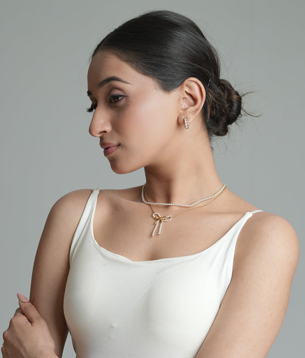 Belle Bow Beaded Necklace