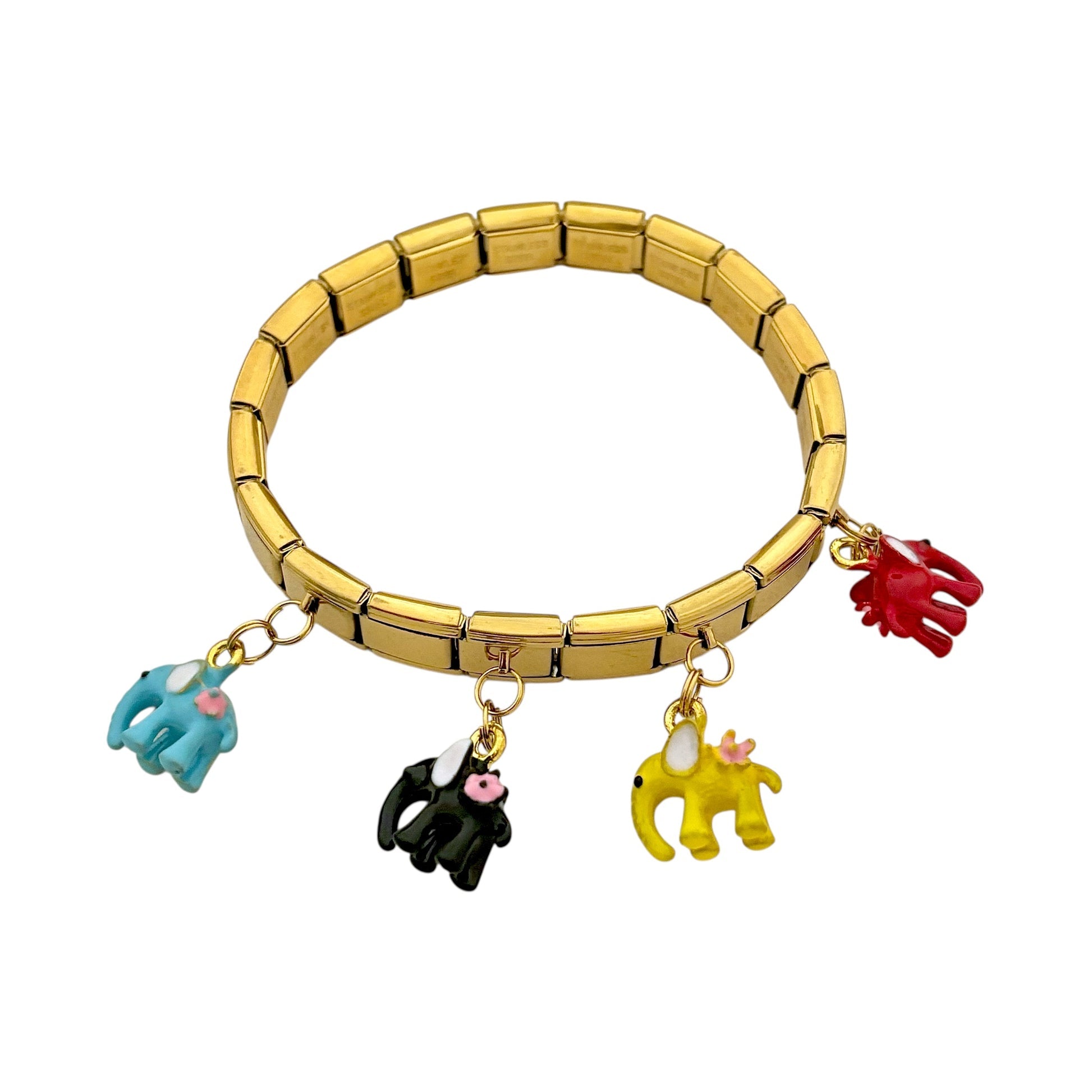 Colorful Kitty Gold Charm Bracelet