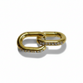 Gold Oval Link Crystal Earrings