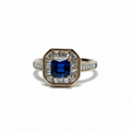 Art Deco Blue Gemstone Baguette Ring