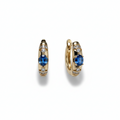 Gold Blue Crystal Pave Huggies