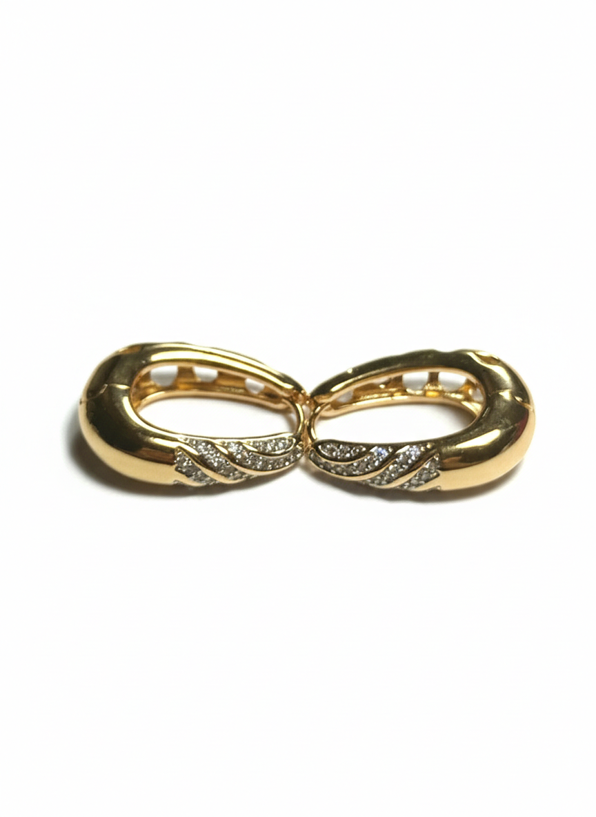 Gold Criss-Cross Crystal Huggies