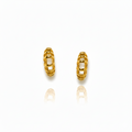 Gold Ribbed Hoop Earrings