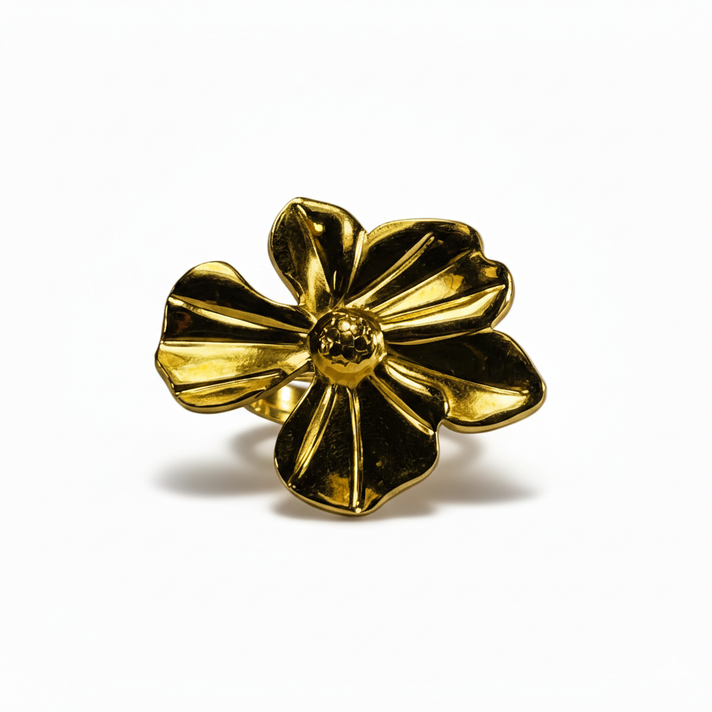Polished Gold Bloom Ring