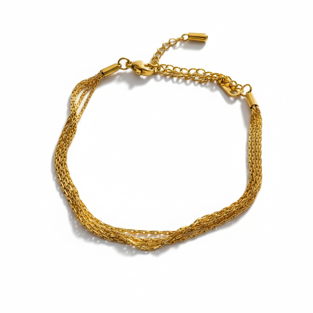 Multi-Chain Gold Anklet