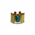 Wide Textured Turquoise Ring