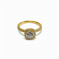 Dazzling Gold Halo Accent Ring