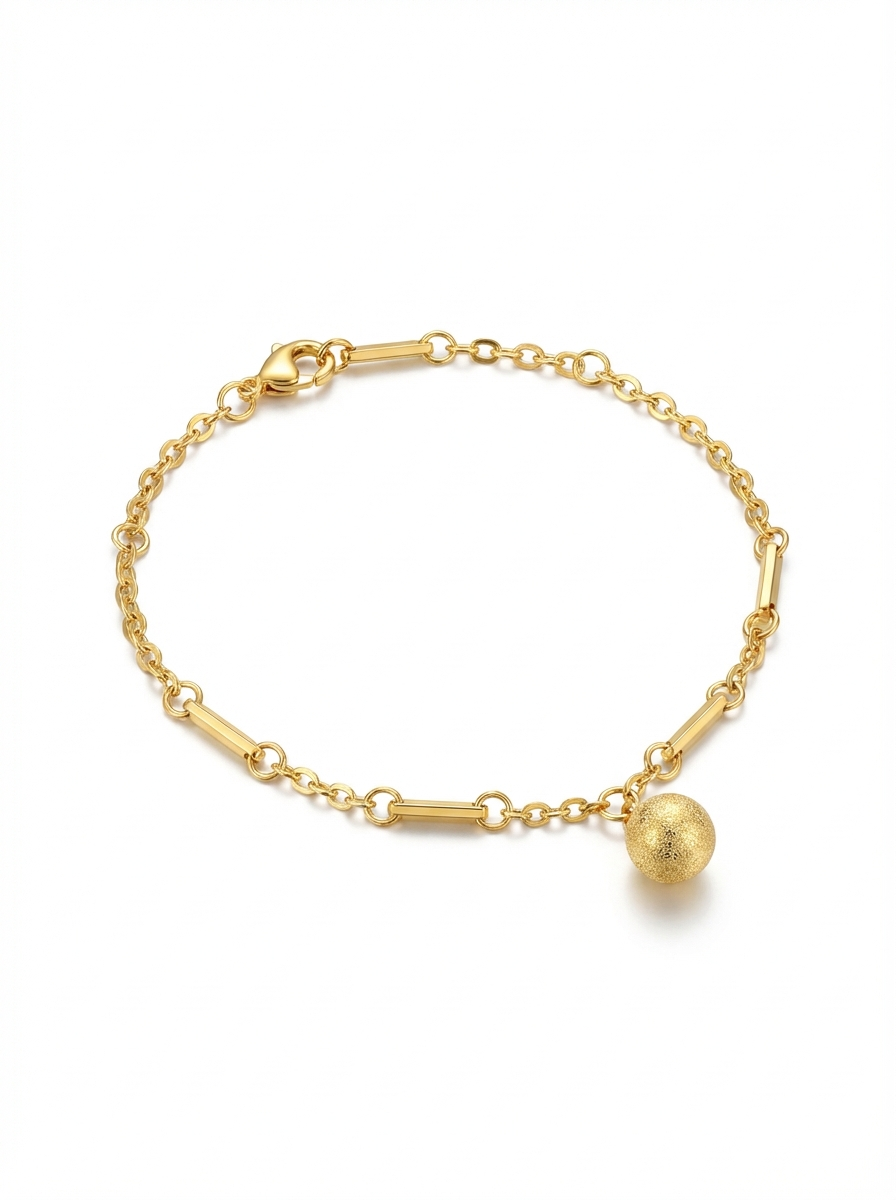 Gold Stardust Bead Charm Anklet