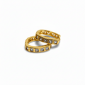 Gold Square-Cut Crystal Huggies