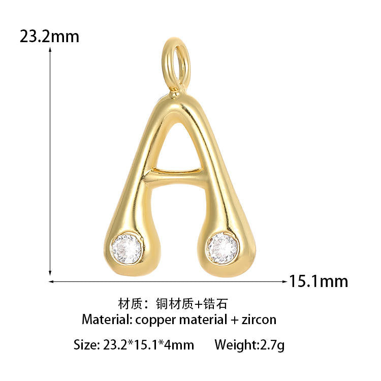 Gold Crystal Initial Necklace