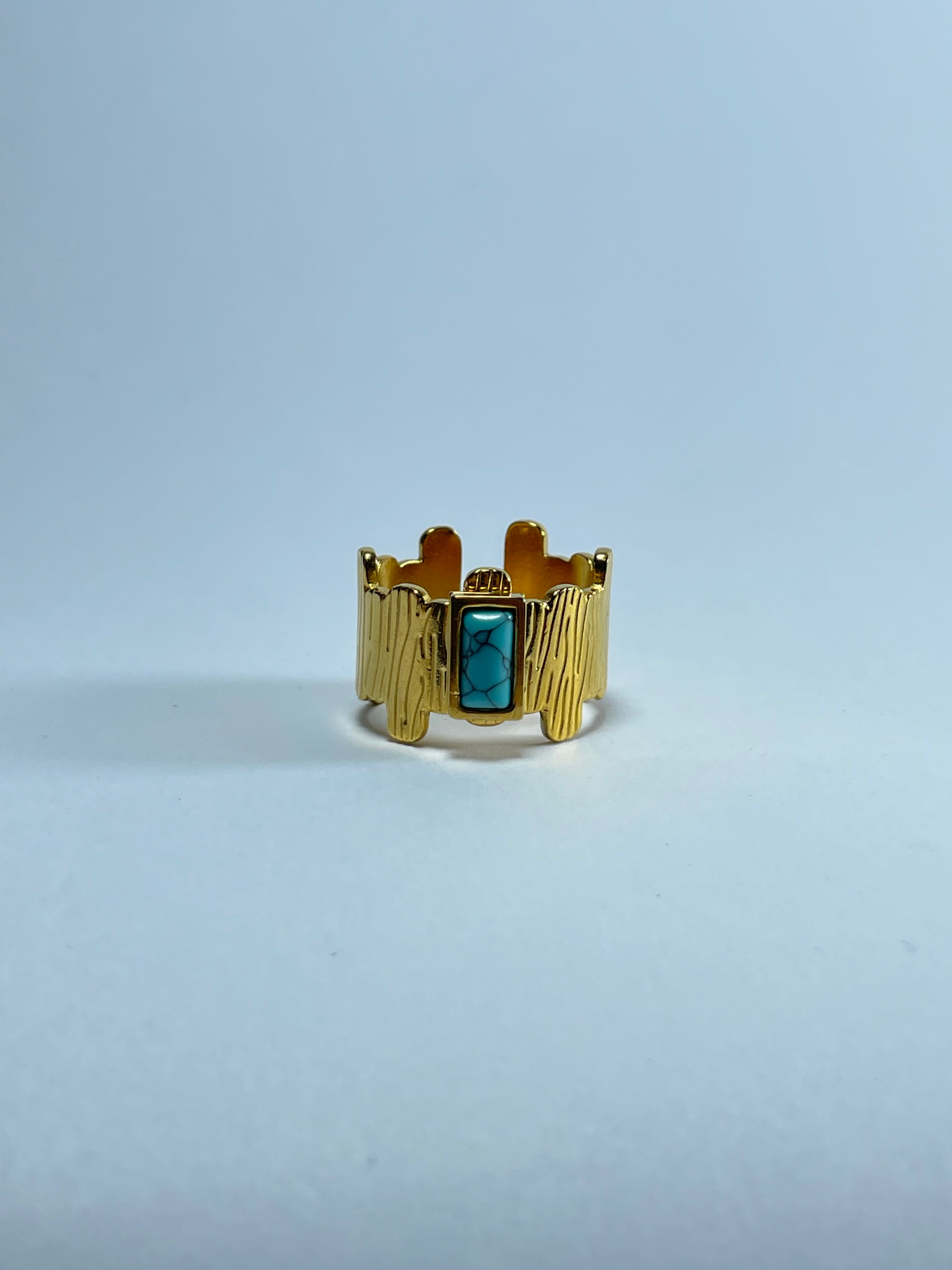 Wide Textured Turquoise Cuff