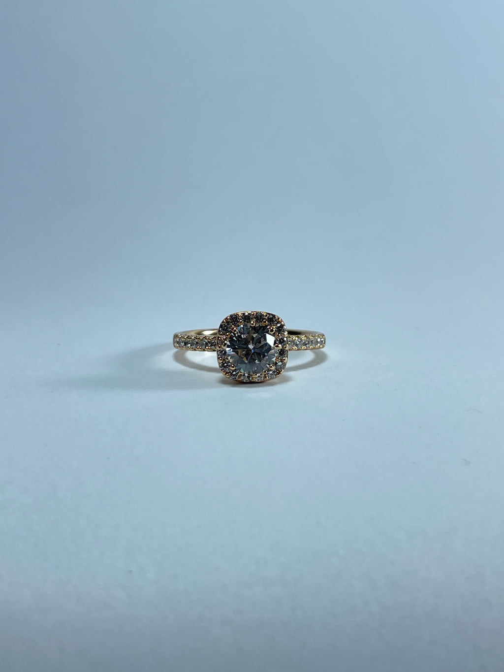 Dazzling Gold Halo Accent Ring