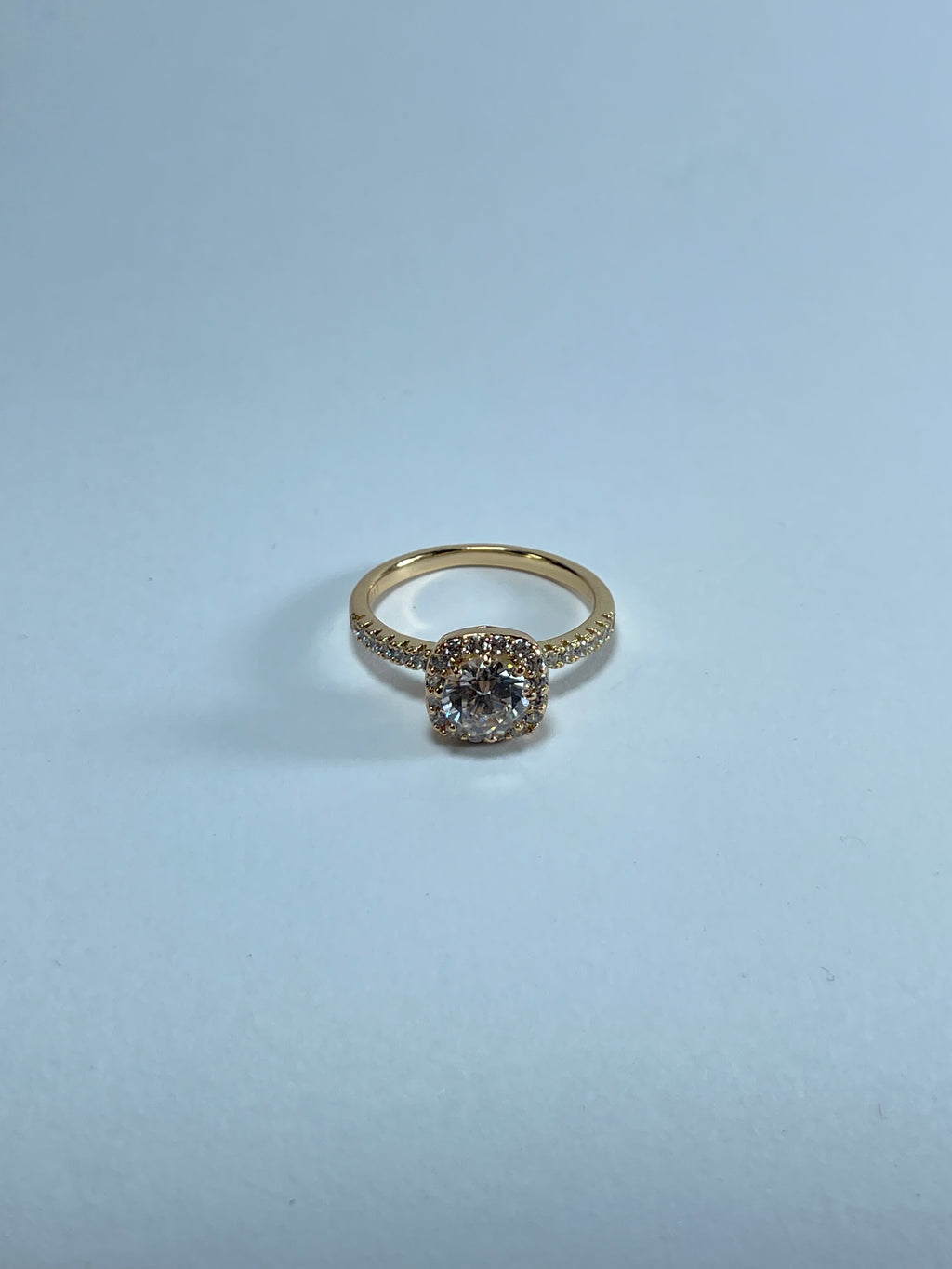 Dazzling Gold Halo Accent Ring