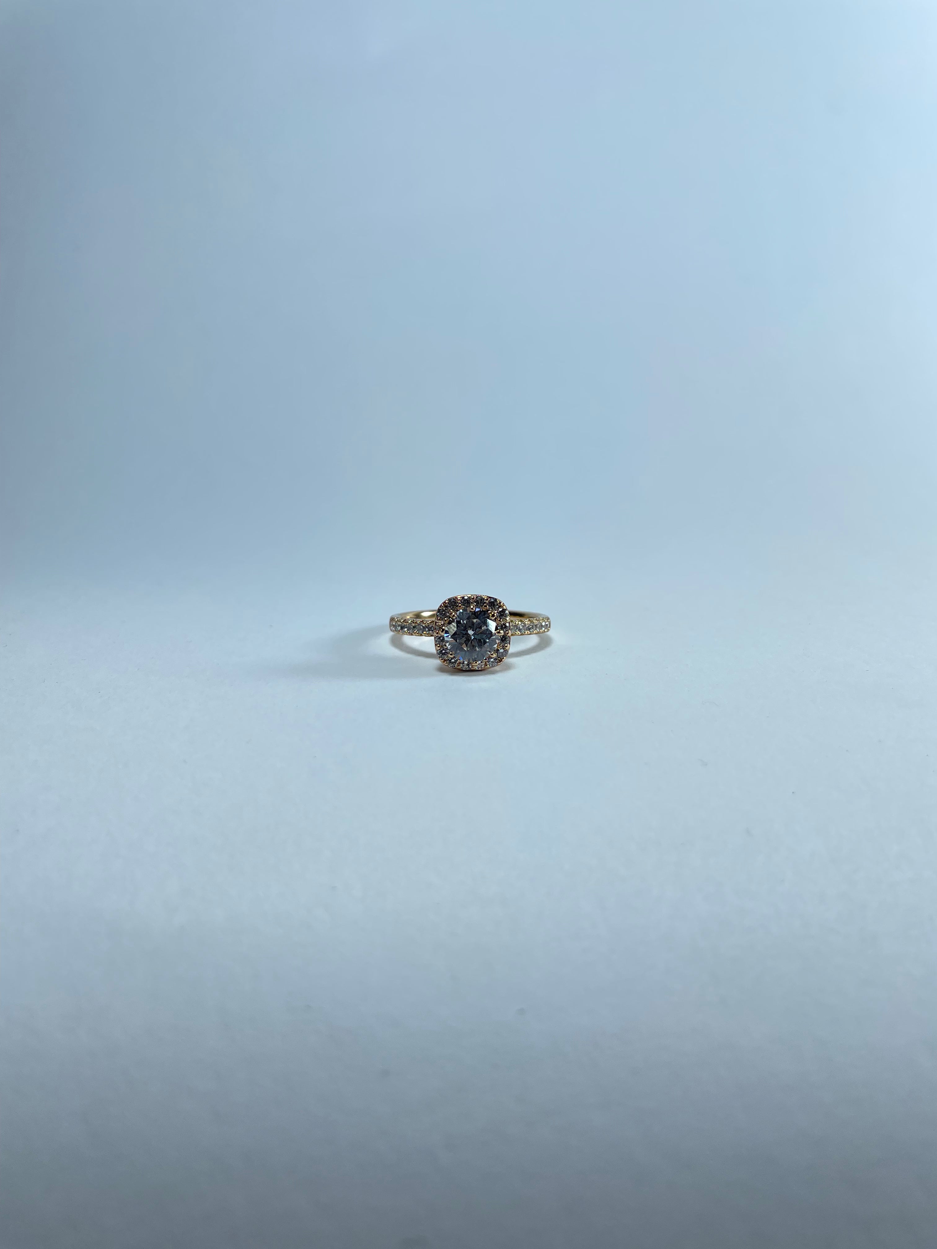 Dazzling Gold Halo Accent Ring