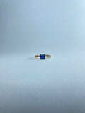 Square Blue Stone Accent Ring