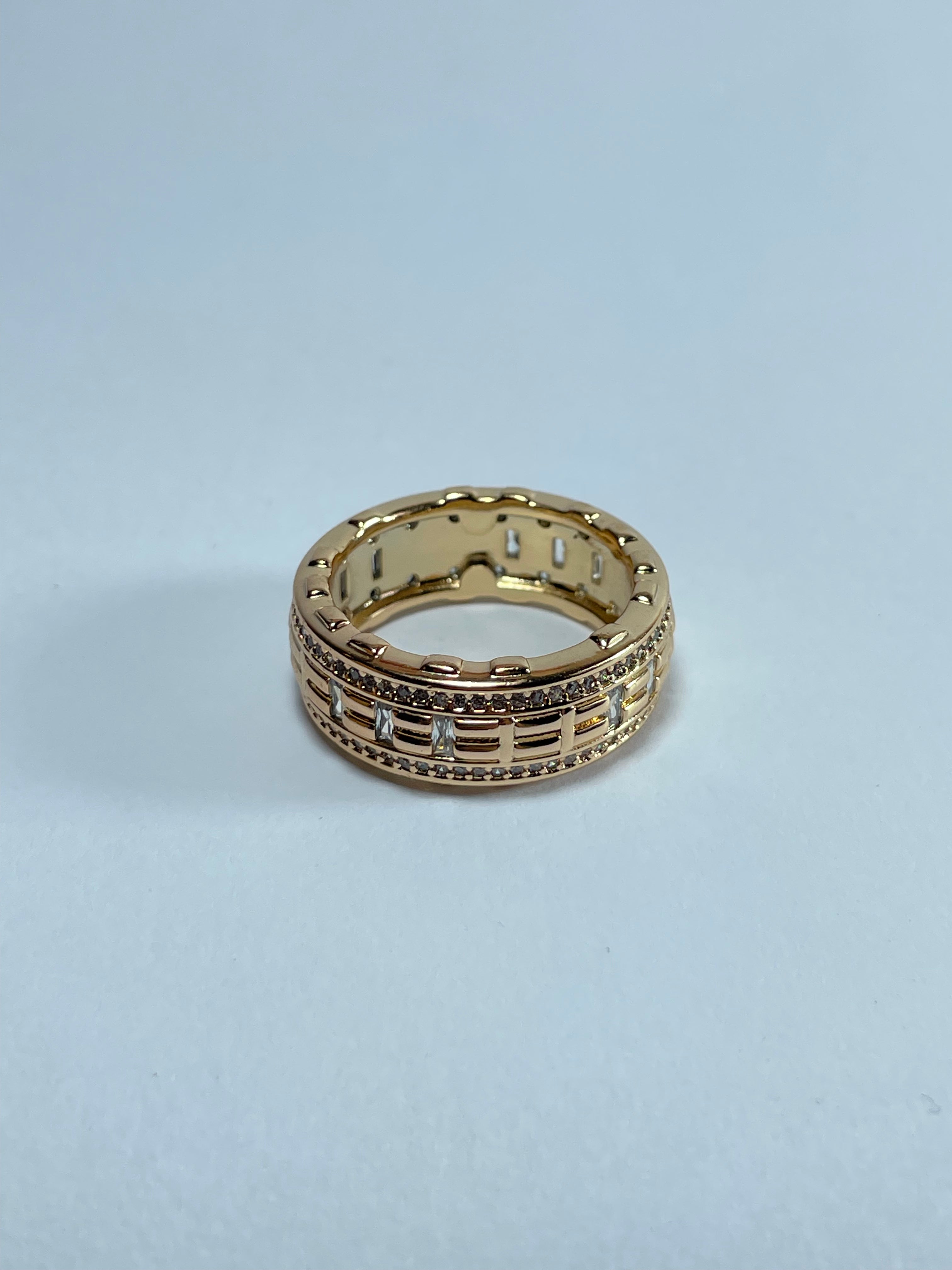 Wide Baguette Accent Pattern Band
