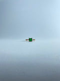 Square Green Stone Accent Ring