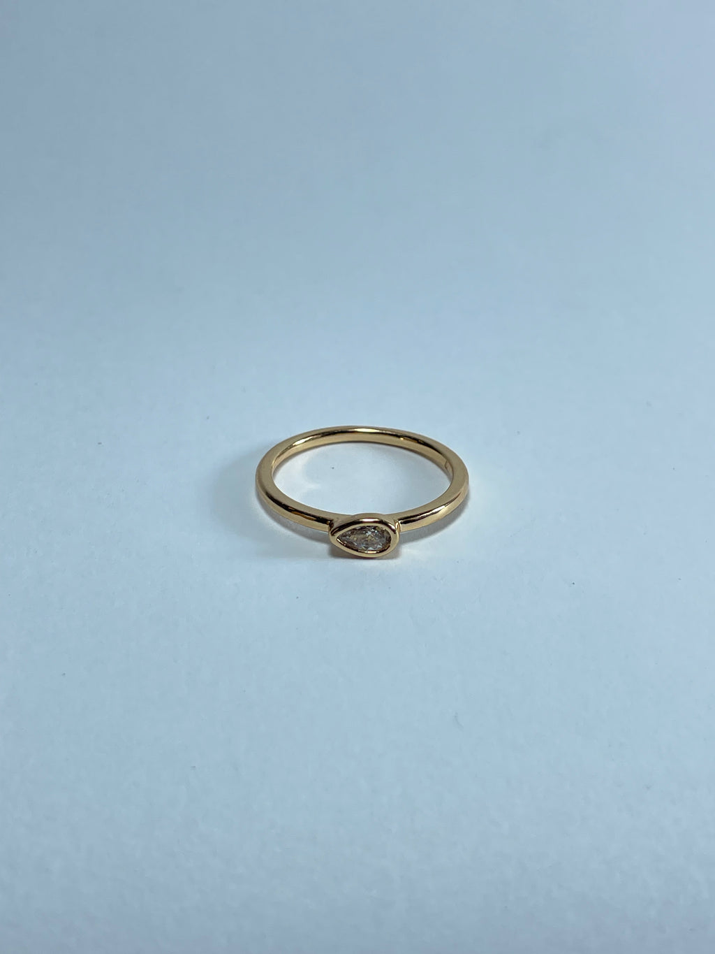 Minimalist Pear Bezel Ring