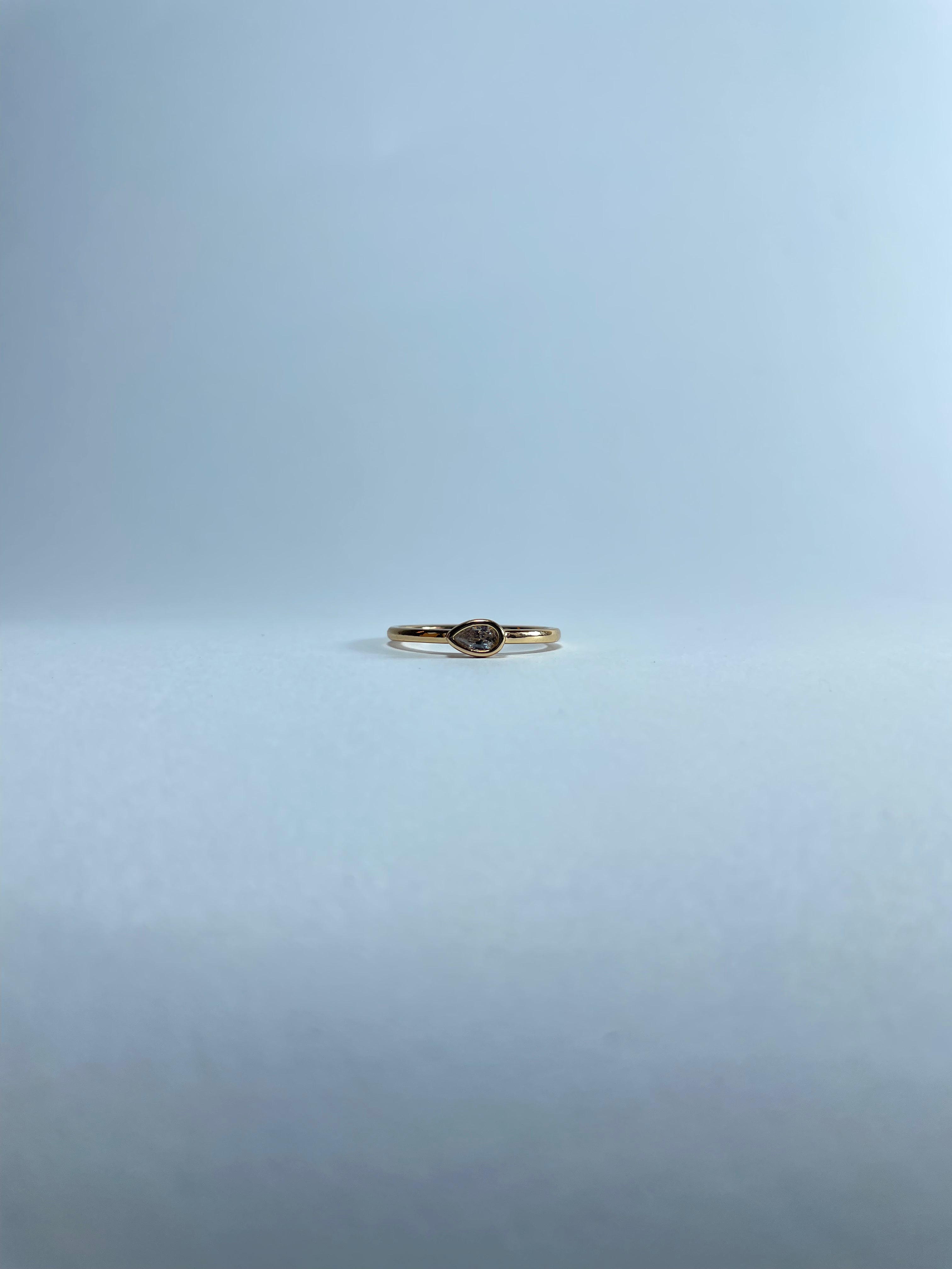 Minimalist Pear Bezel Ring