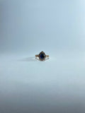 Pear-Cut Blue Gemstone Halo Ring