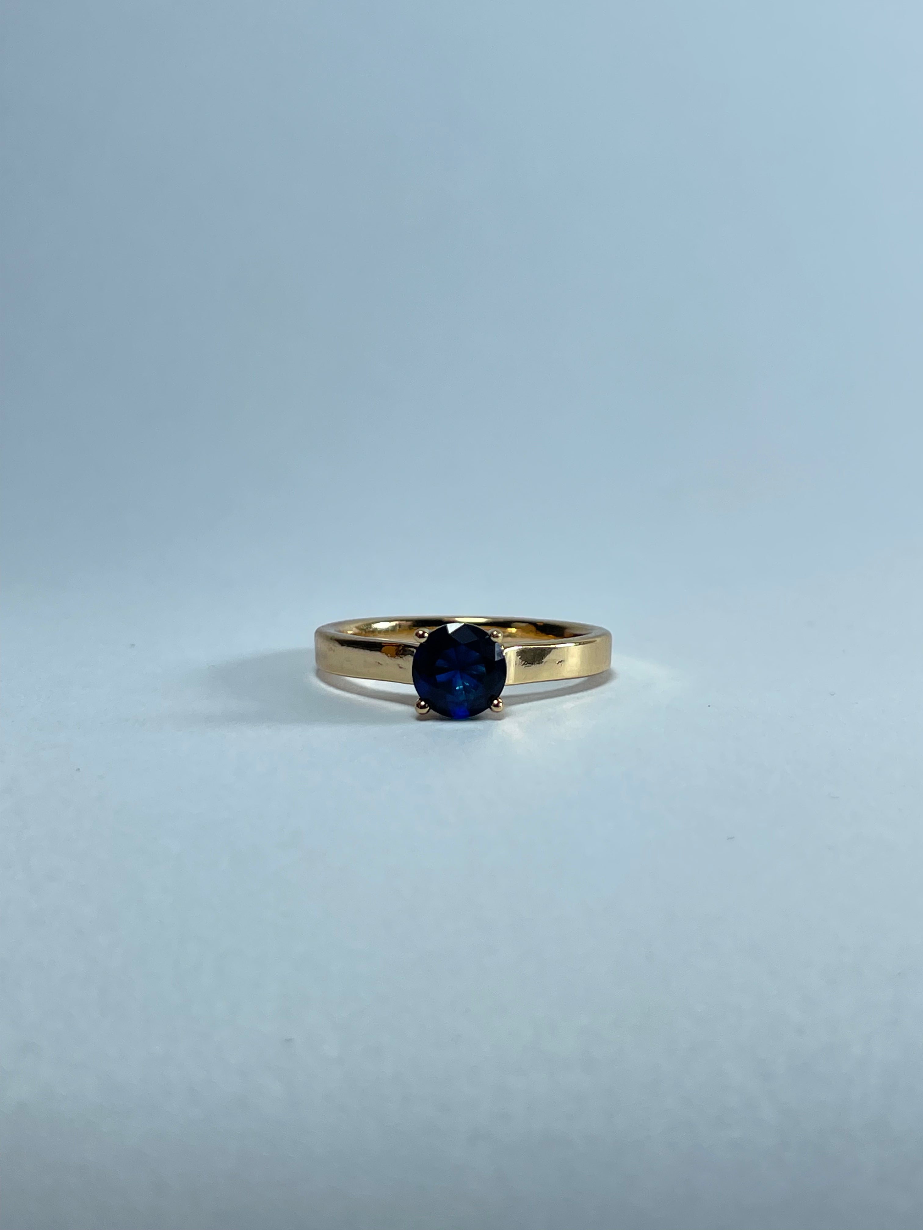 Classic Oval Blue Solitaire Ring