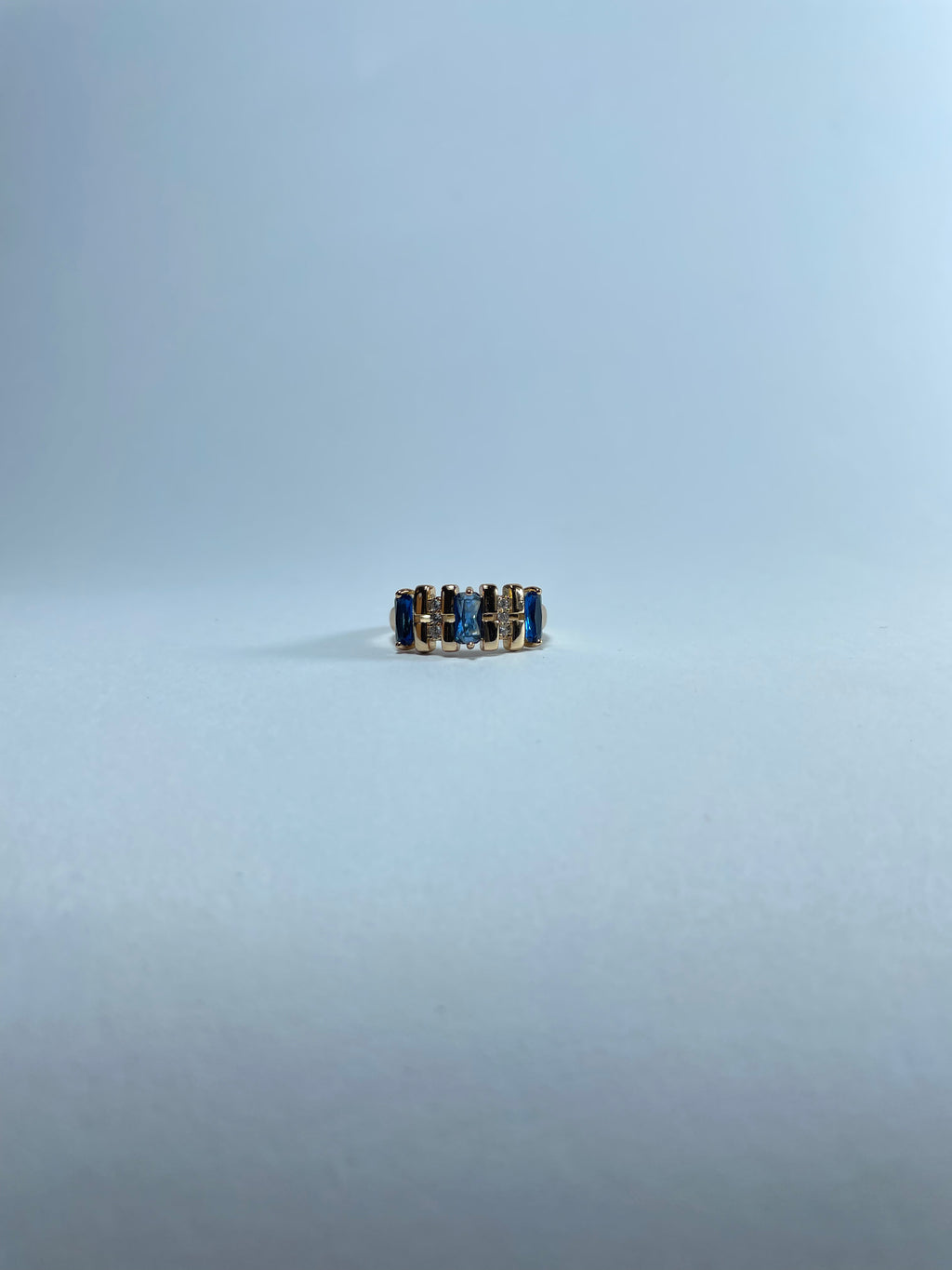 Two-Tone Baguette Gemstone Band