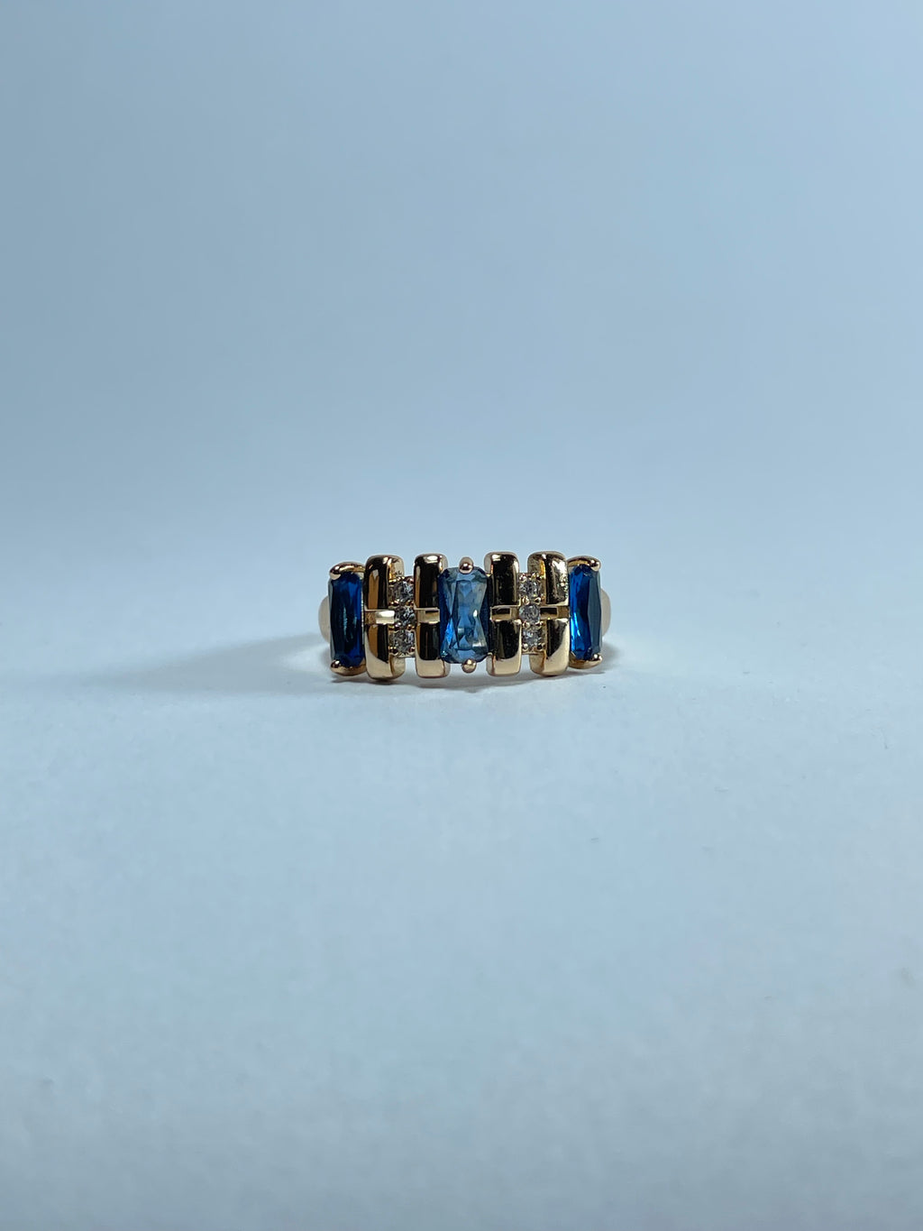 Two-Tone Baguette Gemstone Band
