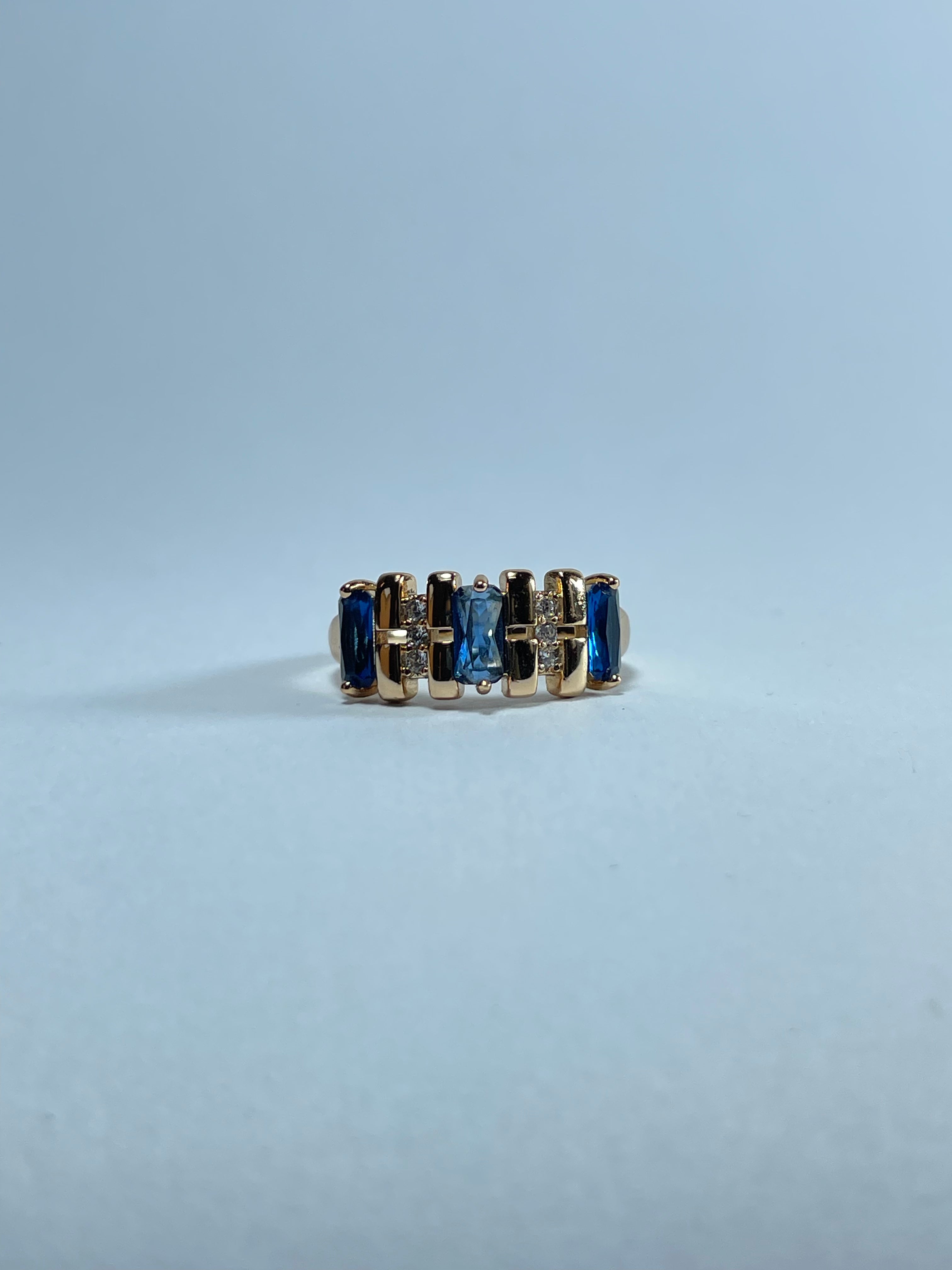 Two-Tone Baguette Gemstone Band