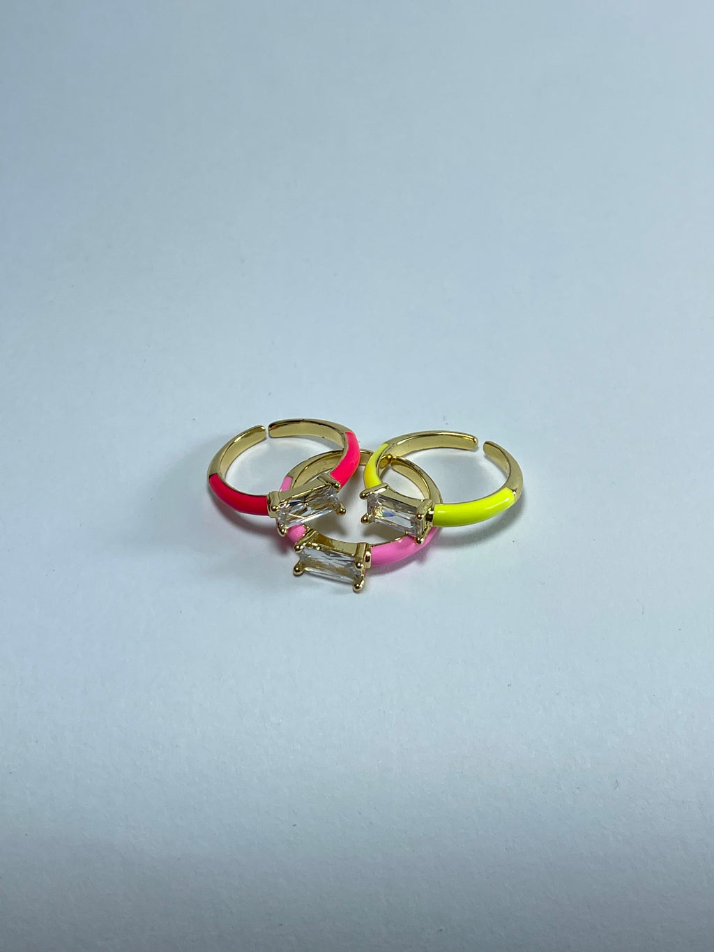 Bright Enamel & Crystal Stacking Rings