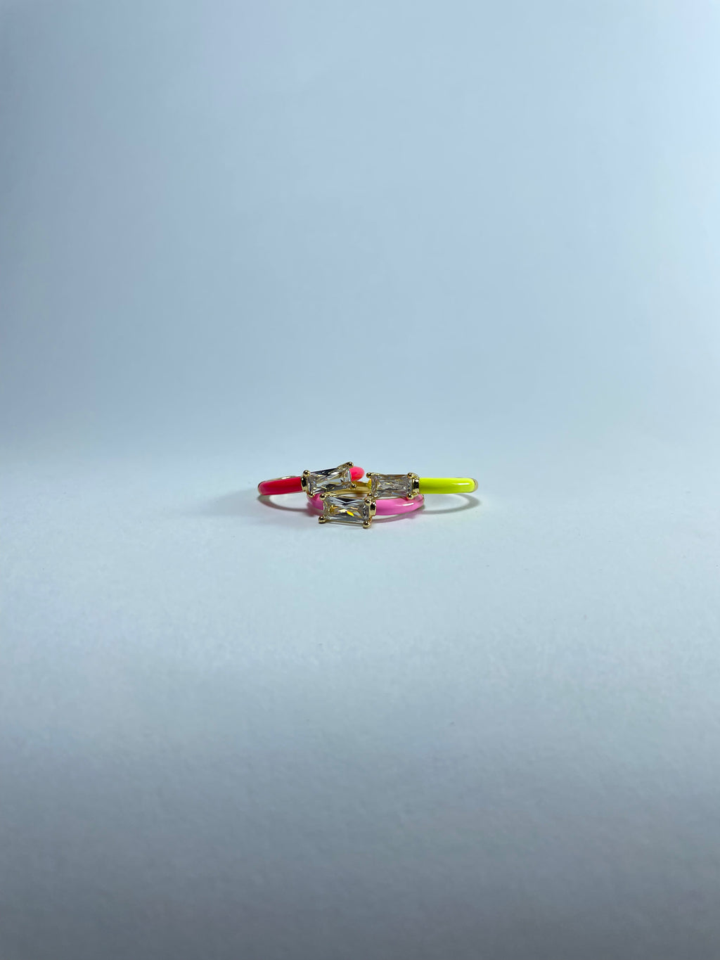 Bright Enamel & Crystal Stacking Rings