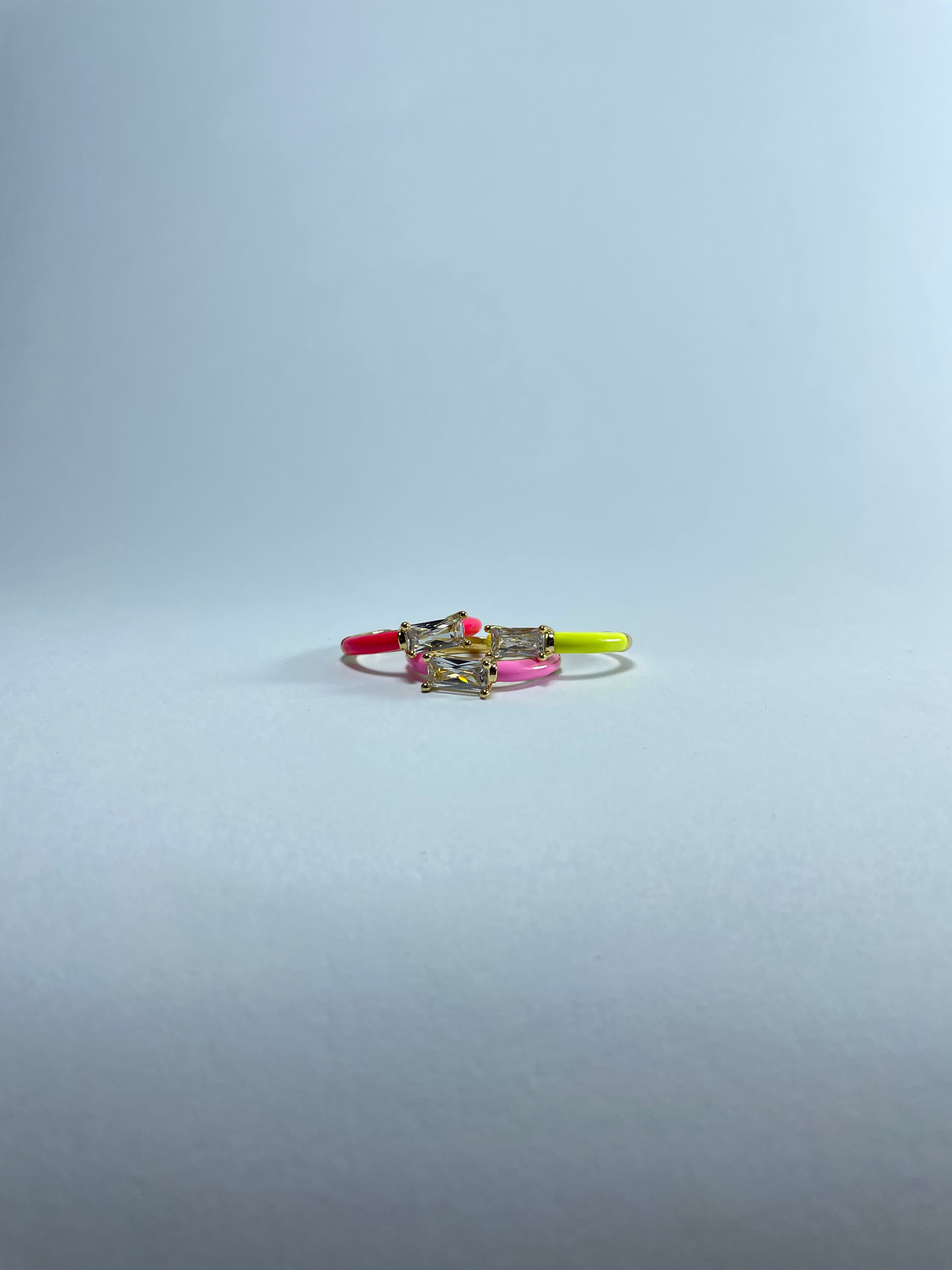 Bright Enamel & Crystal Stacking Rings