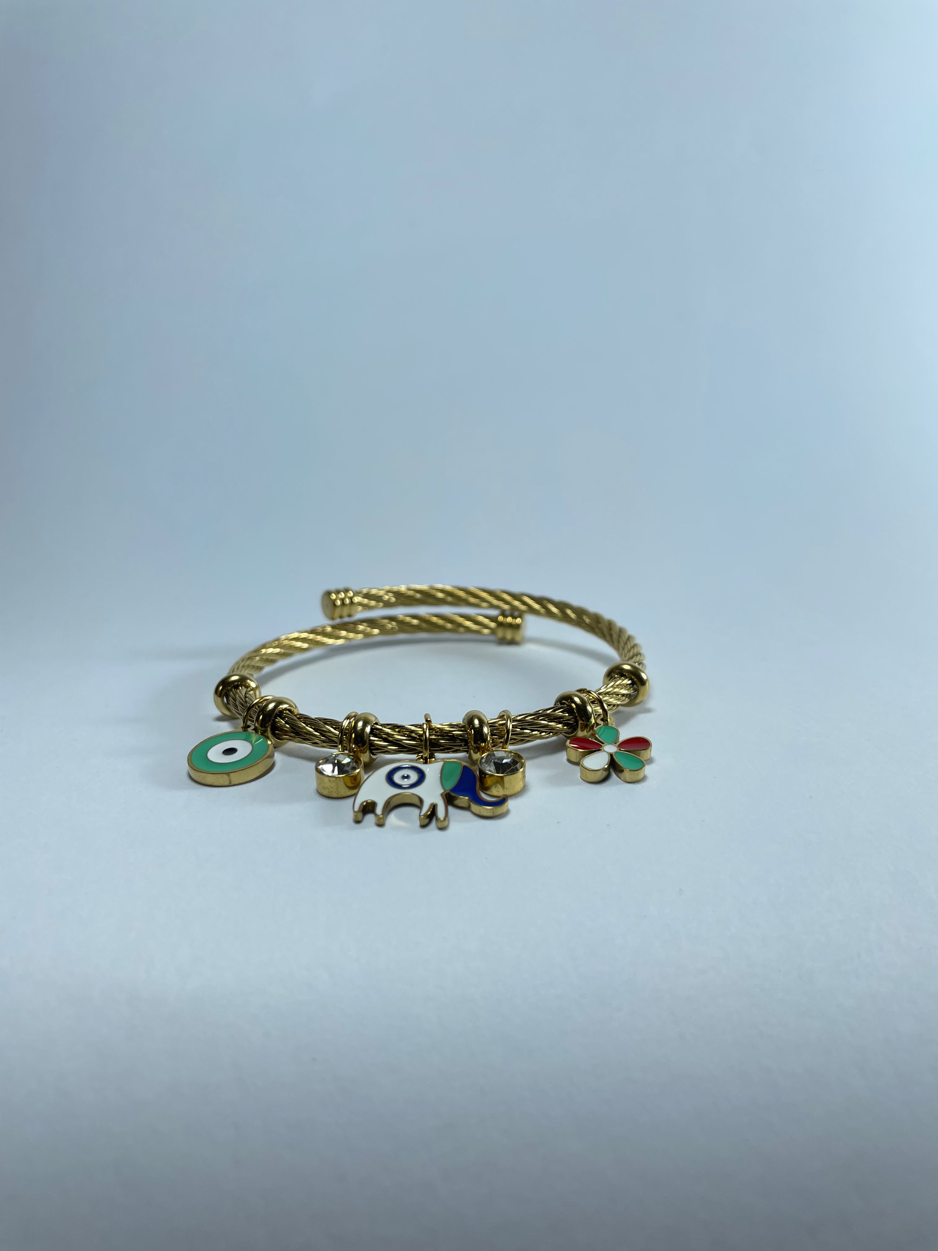 Gold Luck Charm Cuff