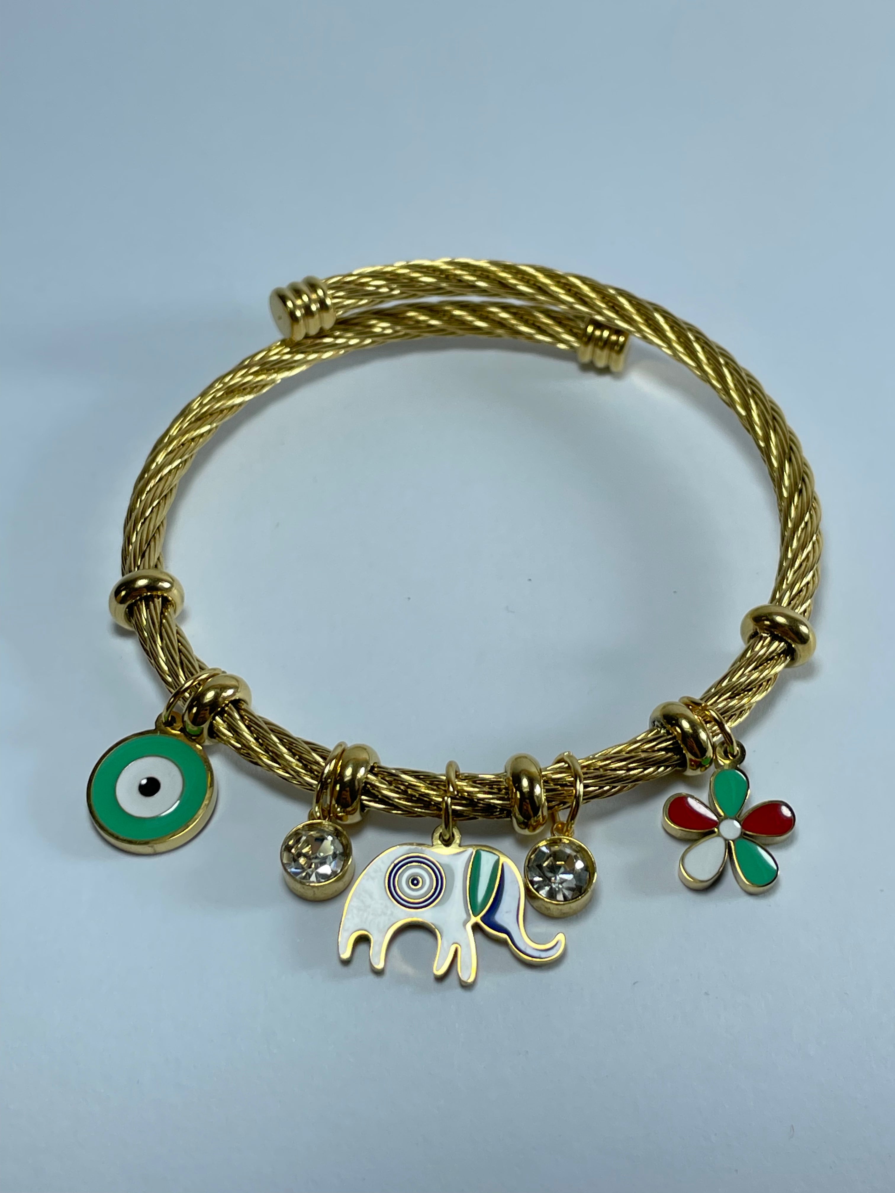 Gold Luck Charm Cuff