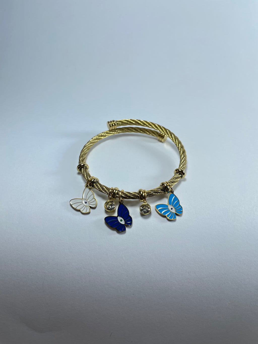 Gold Butterfly Charm Bangle