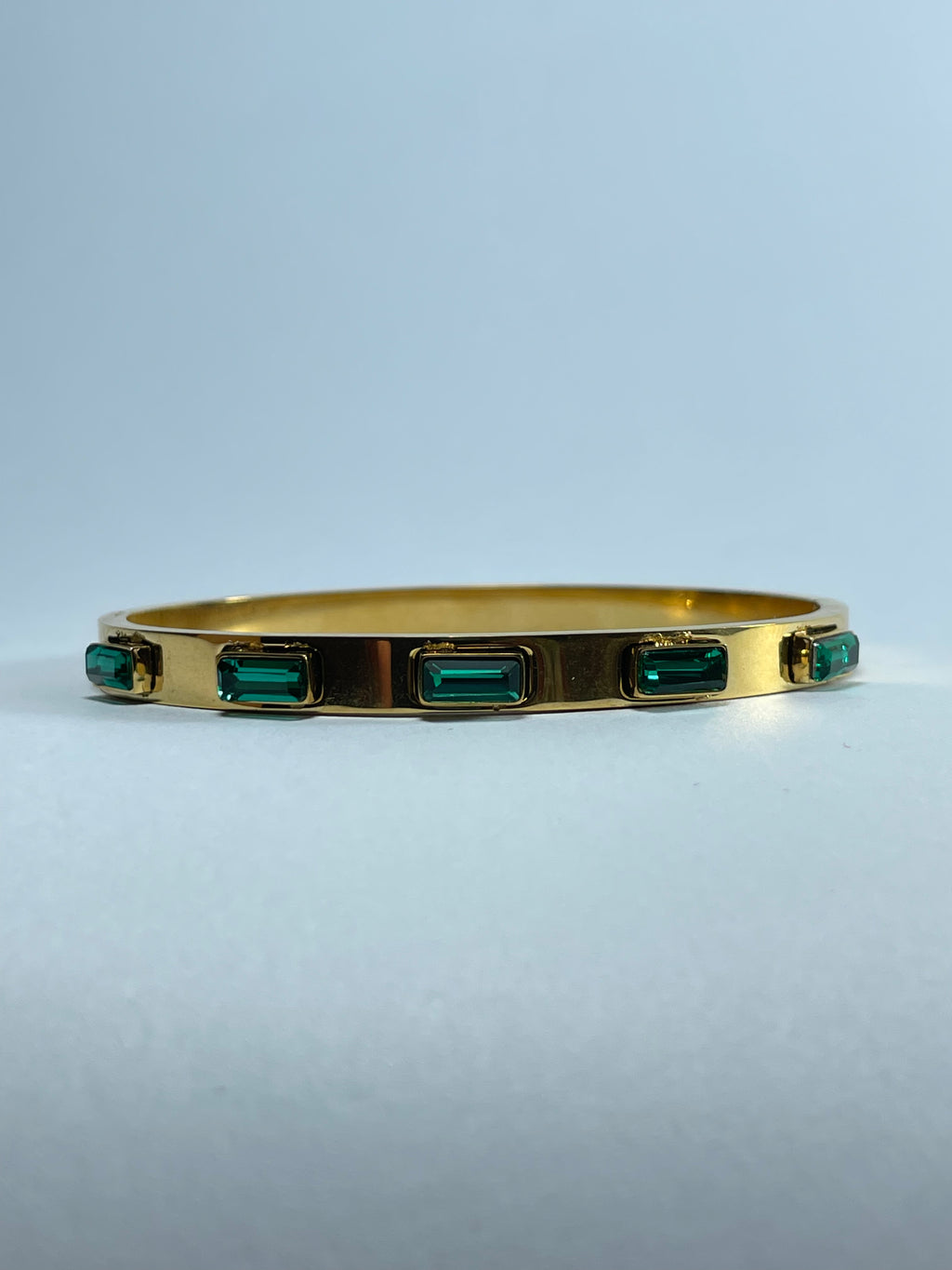 Gold Green Stone Bangle