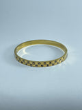 Gold Bangle with Tiny Crystals
