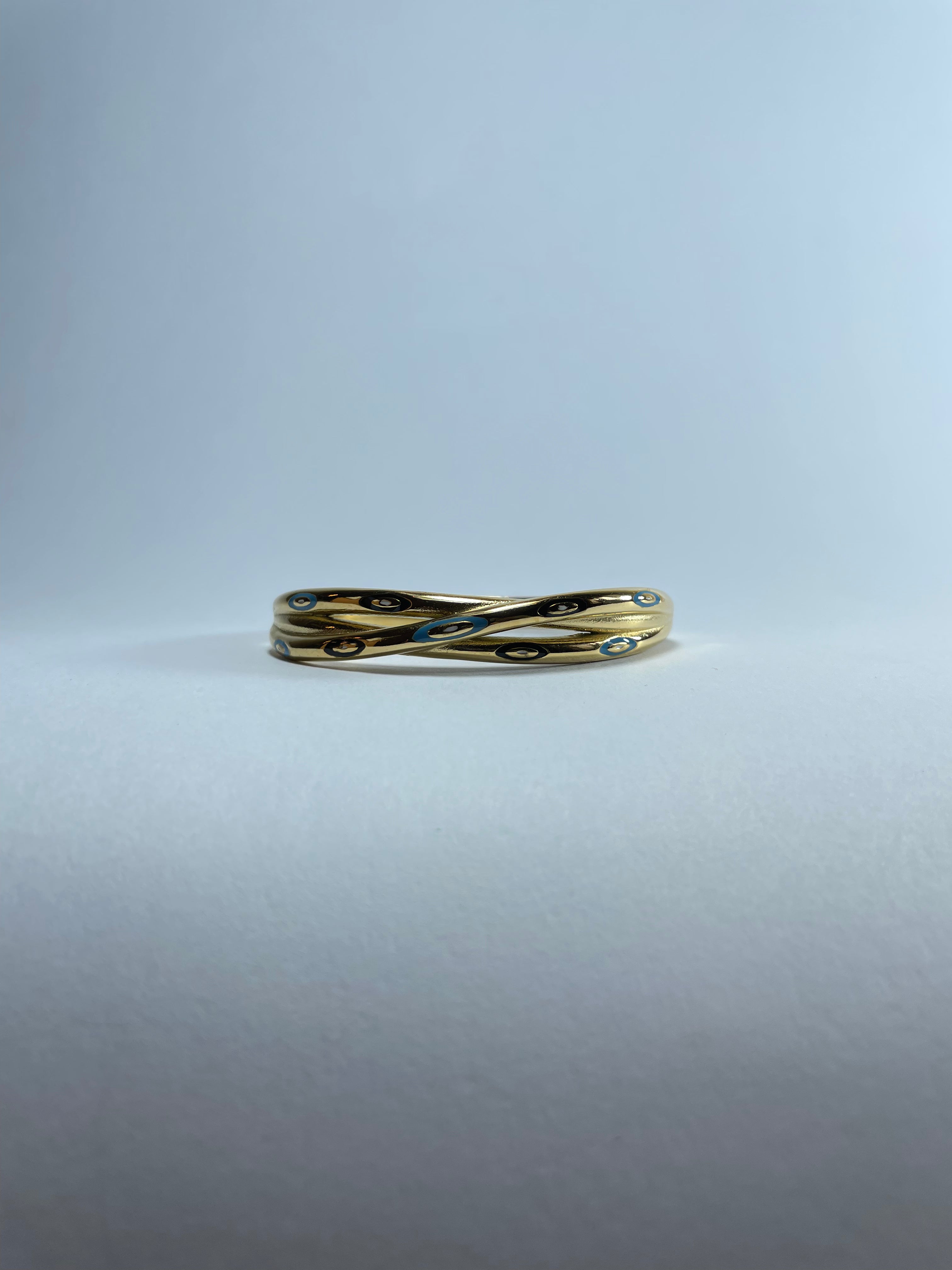 Gold Triple-Layer Eye Bangle