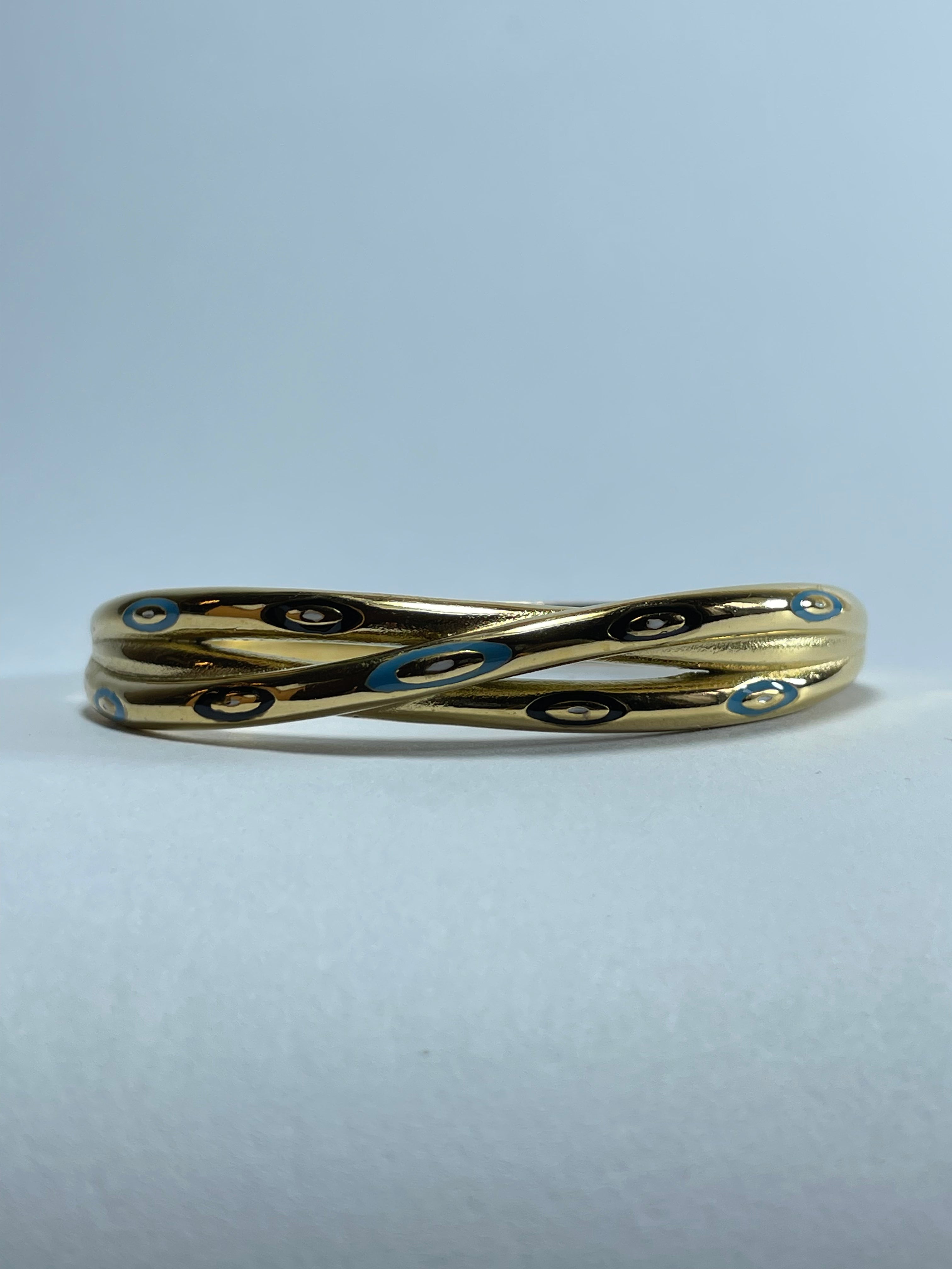 Gold Triple-Layer Eye Bangle
