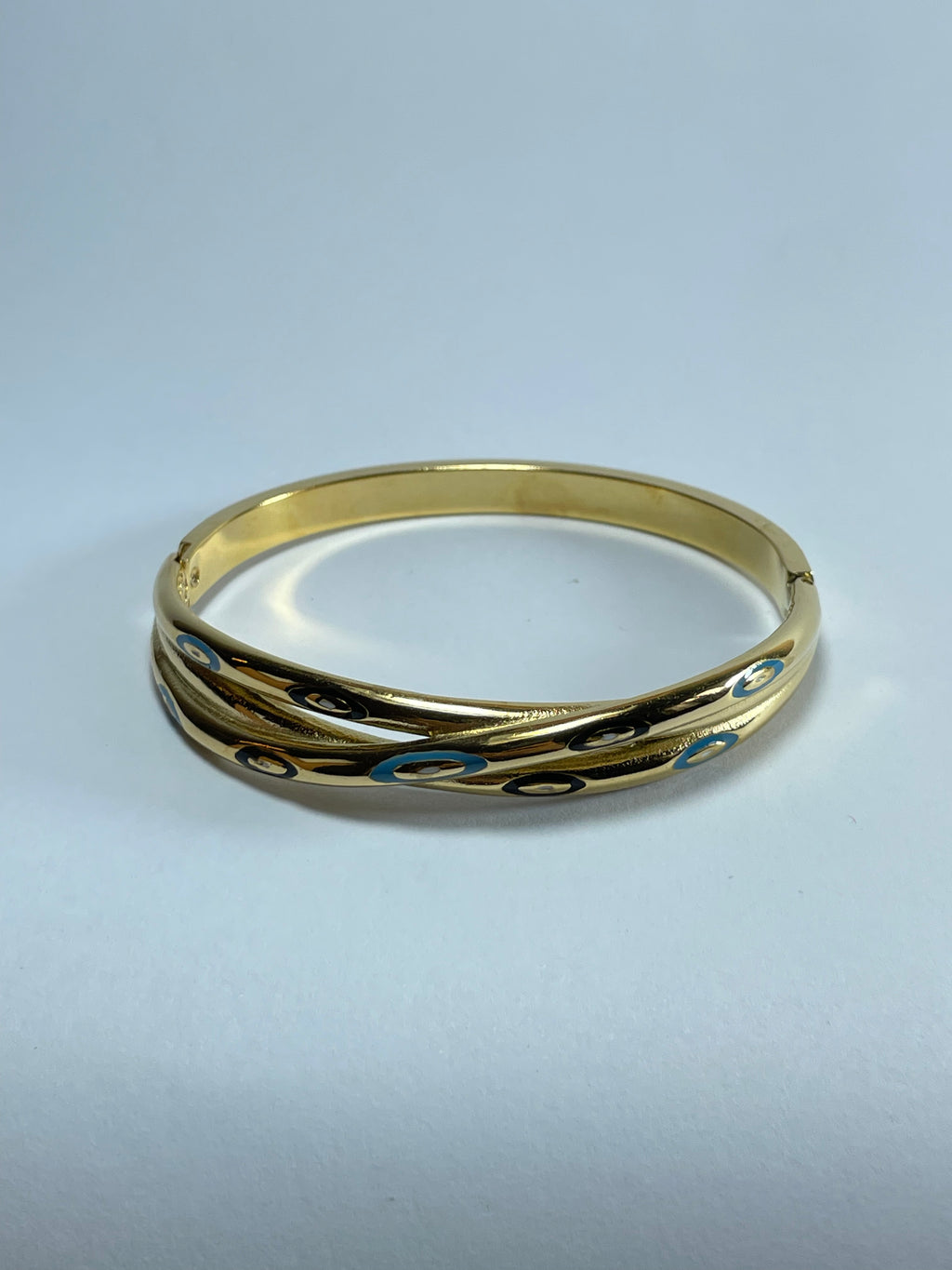 Gold Triple-Layer Eye Bangle