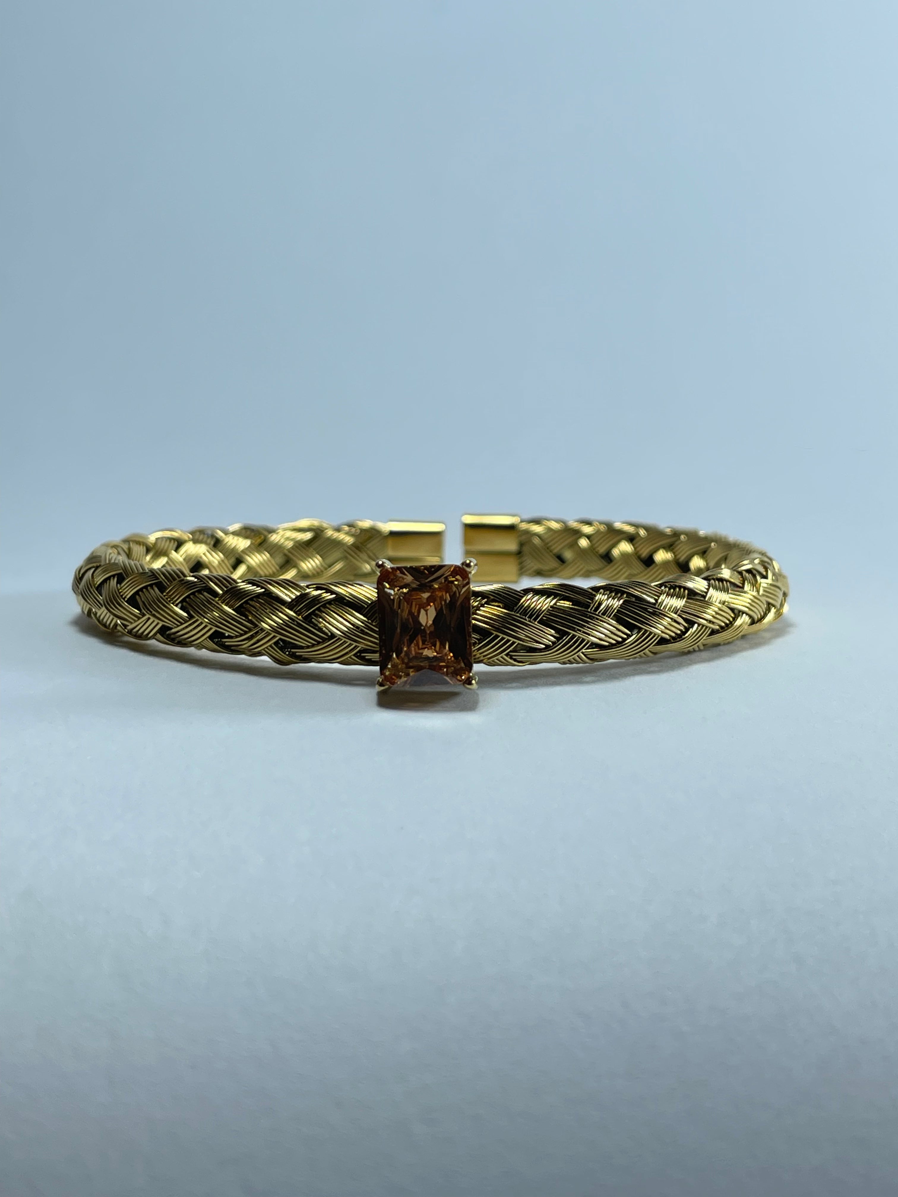 Champagne Braided Gold Cuff