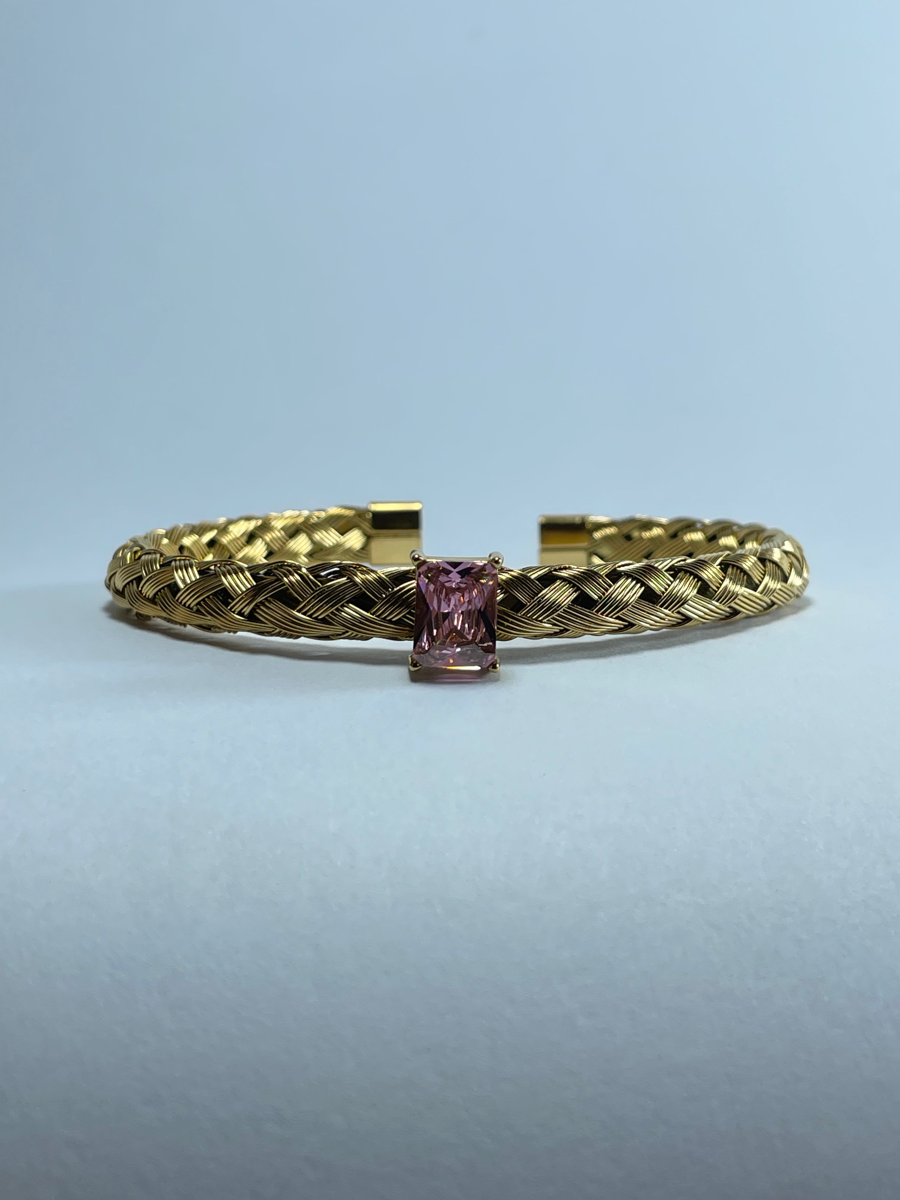 Champagne Braided Gold Cuff